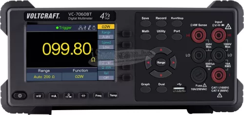 VOLTCRAFT Digitális asztali multiméter adatgyűjtővel CAT I 1000 V, CAT II 600 V 60000 digit, Voltcraft VC-7060BT