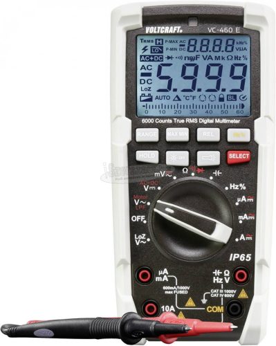 VOLTCRAFT VC-460 E Kézi multiméter digitális Vízsugár ellen védett (IP65) CAT III 1000 V, CAT IV 600 V Kijelző (digitek): 6000