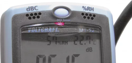 VOLTCRAFT MT-52 digitális multiméter K típusú hőmérséklet érzékelővel, fény-, zaj- és nedvesség érzékelők, NCV -érintésmentes feszültségvizsgáló