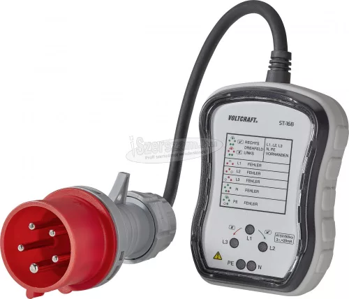 VOLTCRAFT Háromfázisú konnektorvizsgáló Voltcraft ST-16B