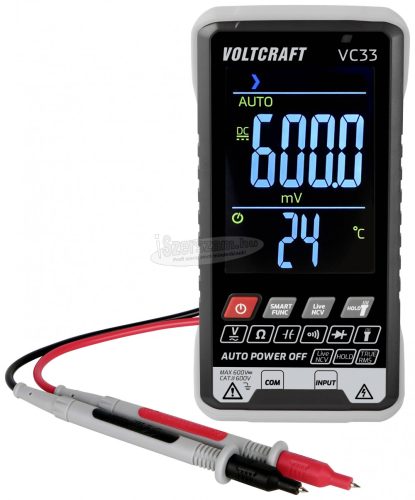 VOLTCRAFT Digitális kézi multiméter, 5999 digit, CAT III 600 V, Voltcraft VC33