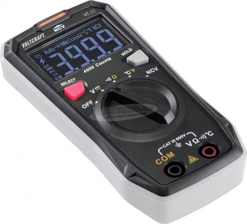 VOLTCRAFT Digitális kézi multiméter CAT III 600 V 4000 digit, Voltcraft VC-22