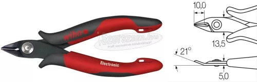 Wiha Electronic oldalcsípő Széles, hegyes fej fazetta nelkul 130mm, 5 1/2" (27391)