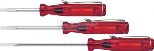 Wiha Mini csavarhúzó lapos átlátszó-piros, feltűző csipesszel 3,0mm x 60mm 01538