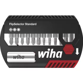   Wiha FlipSelector Standard 25 bitkészlet Phillips, Pozidriv, TORX 15 részes 1/4" C6,3, övcsipesszel 39060