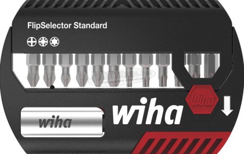 Wiha FlipSelector Standard 25 bitkészlet Phillips, Pozidriv, TORX 15 részes 1/4" C6,3, övcsipesszel 39060
