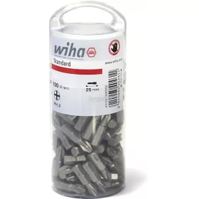   Wiha Standard 25-ös bit sorozat Phillips PH2 1/4" nagy kiszerelésű csomagban 100 részes 40461