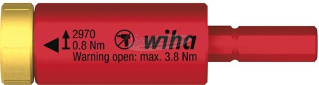 Wiha easyTorque electric nyomaték adapter slimBitekhez és slimVario bittartóhoz bliszteres csomagolásban 0,8 Nm 41341