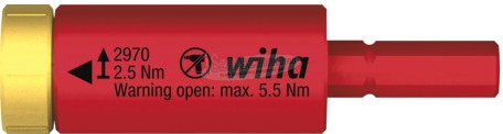 Wiha easyTorque electric nyomaték adapter slimBitekhez és slimVario bittartóhoz bliszteres csomagolásban 2,5 Nm 41343