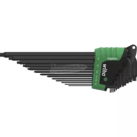   Wiha L-kulcs készlet ErgoStar tartóban TORX MagicSpring 14 részes fekete oxidált 43848