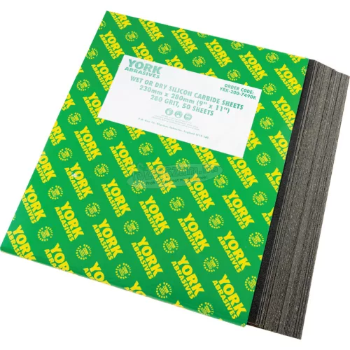 YORK ABRASIVES 9"X11" NEDVES VAGY SZÁRAZ CSISZOLÓPAPÍR 280 YRK2007490K