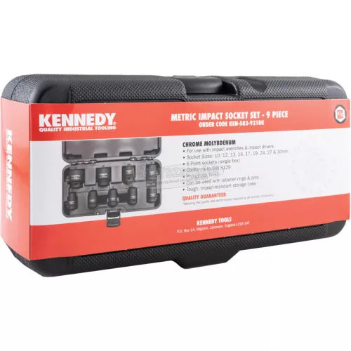 KENNEDY ERŐSÍTETT DUGÓKULCS KÉSZLET 1/2" MEGHAJTÓVAL (9 DB-OS) KEN5839210K