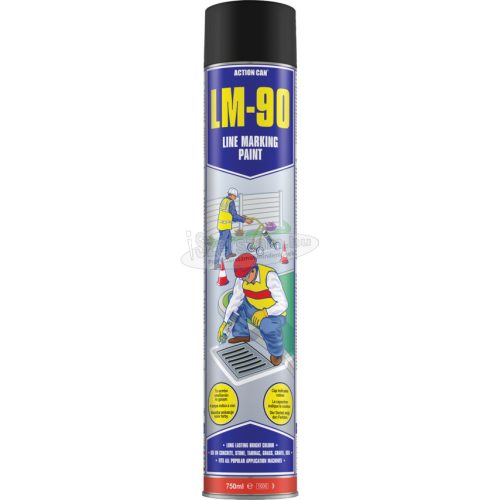 ACTION CAN LM-90 VONALJELÖLŐ FESTÉKSPRAY, 750 ML FEKETE RAL 9004 ACN7326401M