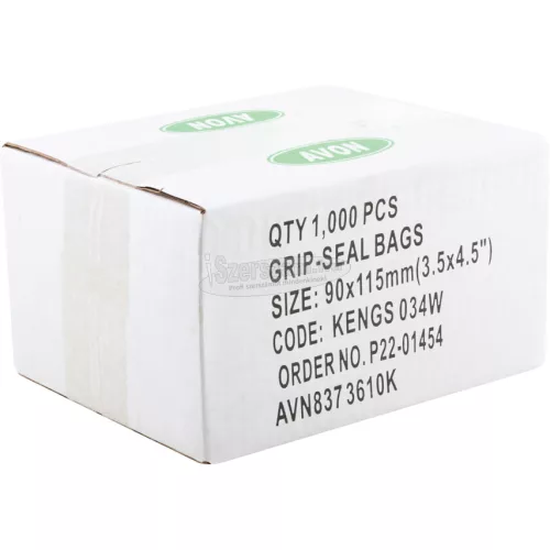 AVON STATIONERY PRODUCTS 3.1/2"X4.1/2" ÚJRAZÁRHATÓ, FELIRATOZHATÓ POLIETILÉN TASAKOK (PK-1000) AVN8373610K