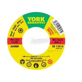 YORK ABRASIVES A30RBF DPC TISZTÍTÓKORONG, T27