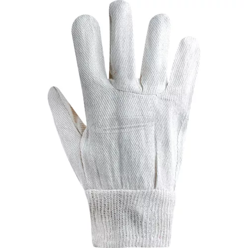 TUFFSAFE CLOTHING PRODUCTS NATÚR PAMUTVÁSZON KESZTYŰ KÖTÖTT MANDZSETTÁVAL TÖBB MÉRETBEN