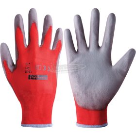   TUFFSAFE CLOTHING PRODUCTS PU BORÍTÁSÚ VÁGÁS ELLENI VÉDŐKESZTYŰ CUT-1 SZÜRKE/PIROS TÖBB MÉRETBEN