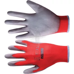   TUFFSAFE CLOTHING PRODUCTS PU BORÍTÁSÚ VÁGÁS ELLENI VÉDŐKESZTYŰ CUT-1 SZÜRKE/PIROS TÖBB MÉRETBEN
