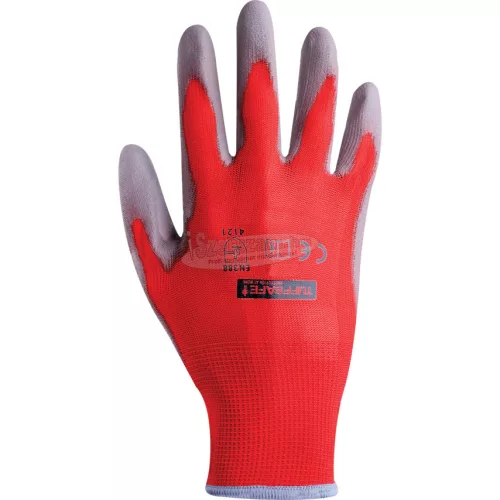 TUFFSAFE CLOTHING PRODUCTS PU BORÍTÁSÚ VÁGÁS ELLENI VÉDŐKESZTYŰ CUT-1 SZÜRKE/PIROS TÖBB MÉRETBEN