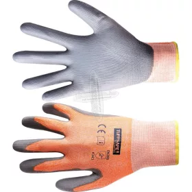   TUFFSAFE CLOTHING PRODUCTS PU BORÍTÁSÚ VÁGÁS ELLENI VÉDŐKESZTYŰ CUT-3 SZÜRKE/NARANCS TÖBB MÉRETBEN