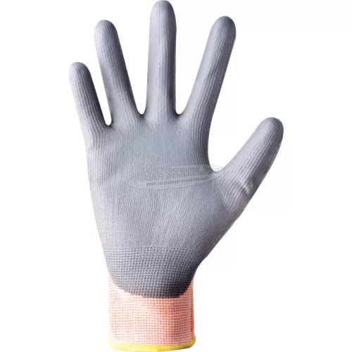 TUFFSAFE CLOTHING PRODUCTS PU BORÍTÁSÚ VÁGÁS ELLENI VÉDŐKESZTYŰ CUT-3 SZÜRKE/NARANCS TÖBB MÉRETBEN