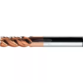   SWISS+TECH CUTTING TOOLS TÖMÖRKEMÉNYFÉM UJJMARÓ, NAGY TELJESÍTMÉNYŰ, 4 VÁLTOZÓ SPIRÁLHORNYOS, ARANYSZÍNŰ TIALN BEVONATTAL, LEKEREKÍTETT SAROKKAL több változatban